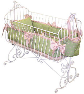 Suzette bedding on #211 Country French Rectangular Cradle