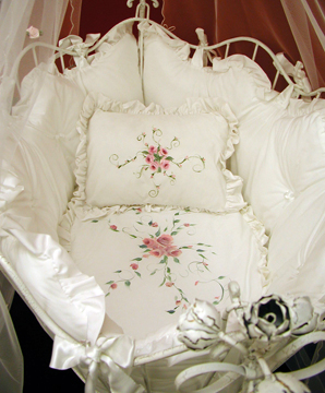 Rose Provençe bedding on #209 Country French Oval Cradle
